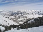 Downtown Ketchum & Sun Valley viewed from the top of Baldy